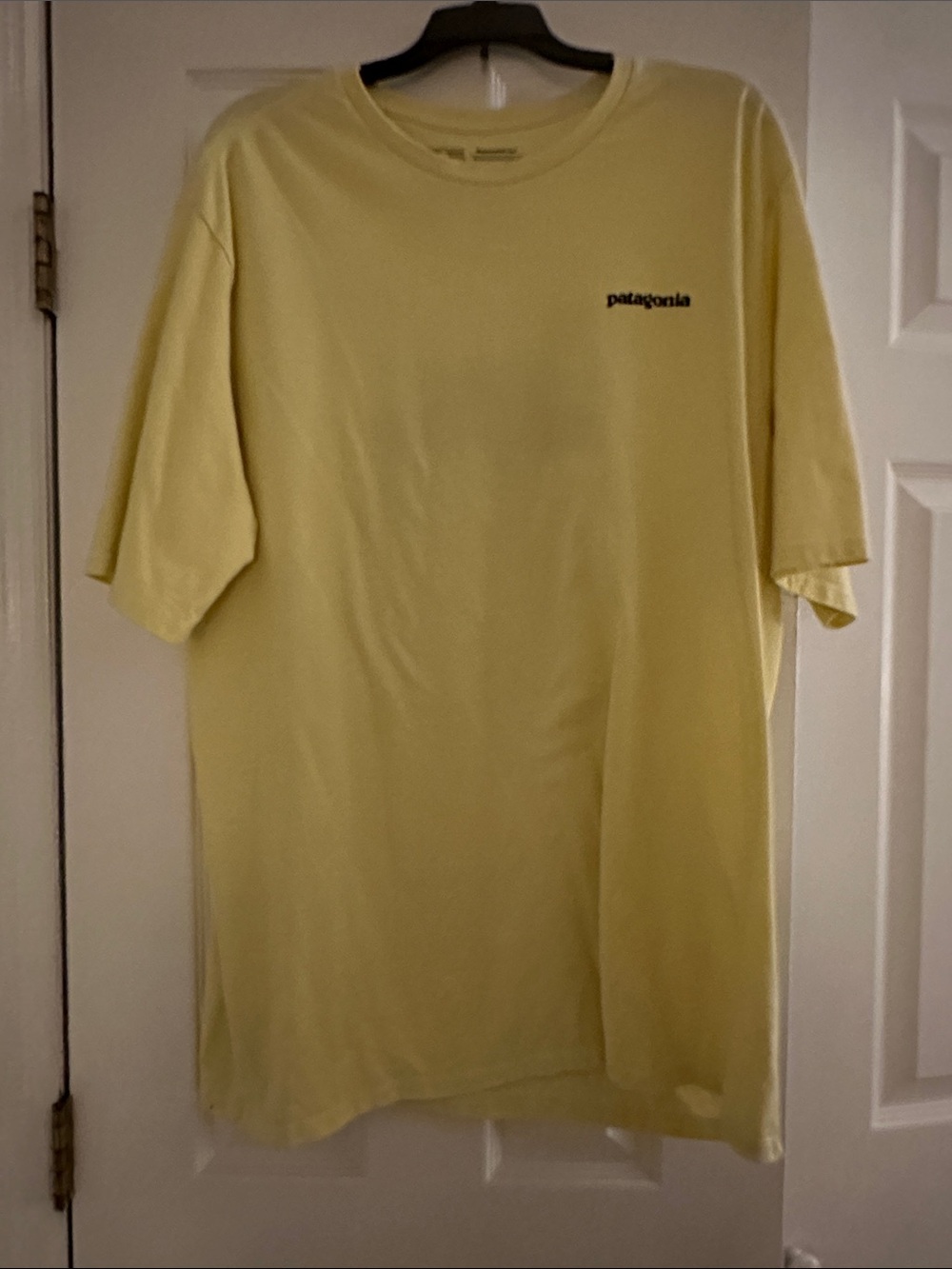 Patagonia Men’s Short-Sleeve Tee in Soft Yellow with Chest Logo